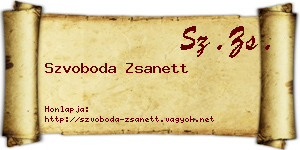 Szvoboda Zsanett névjegykártya