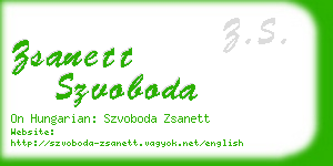 zsanett szvoboda business card